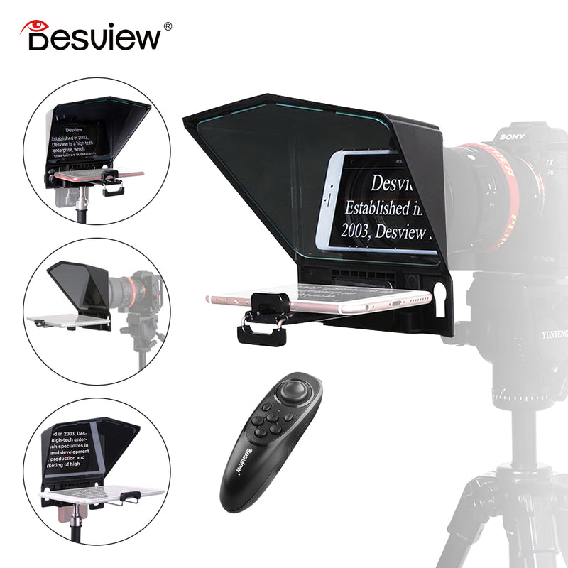 Desview T2 Portable Teleprompter Kit for Smartphone Tablet DSLR Camera