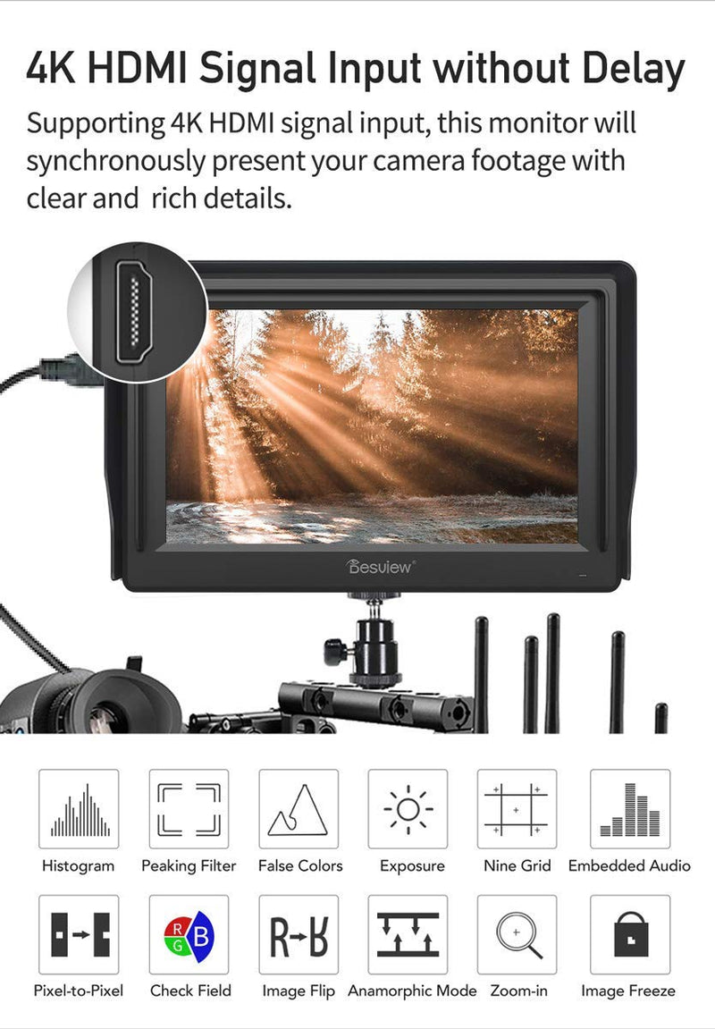 Desview Mavo-P5 5.5" on Camera Monitor IGZO Screen with 4K HDMI Input for DSLR