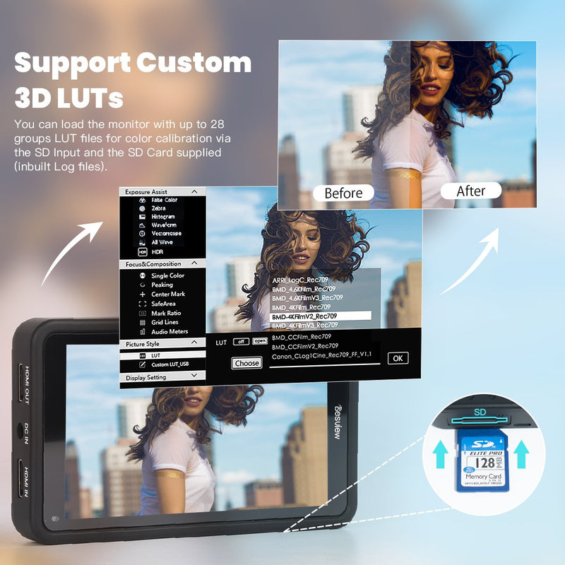 Desview R5 On Camera Touch Screen Monitor 5.5 inch Full HD 3D LUTs/HDR